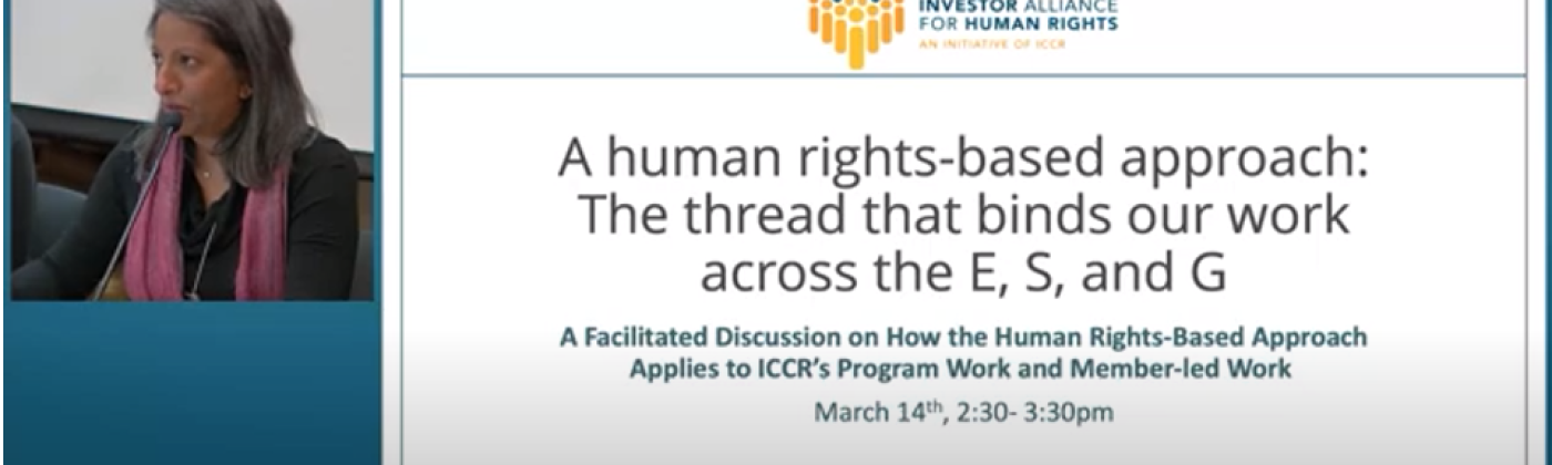Anita Dorett speaks on the Human Rights Based Approach panel