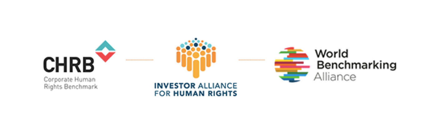 Logos of Corporate Human Rights Benchmark, Investor Alliance for Human Rights, and the World Benchmarking Alliance