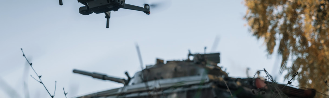 Military AI Drone and Tank
