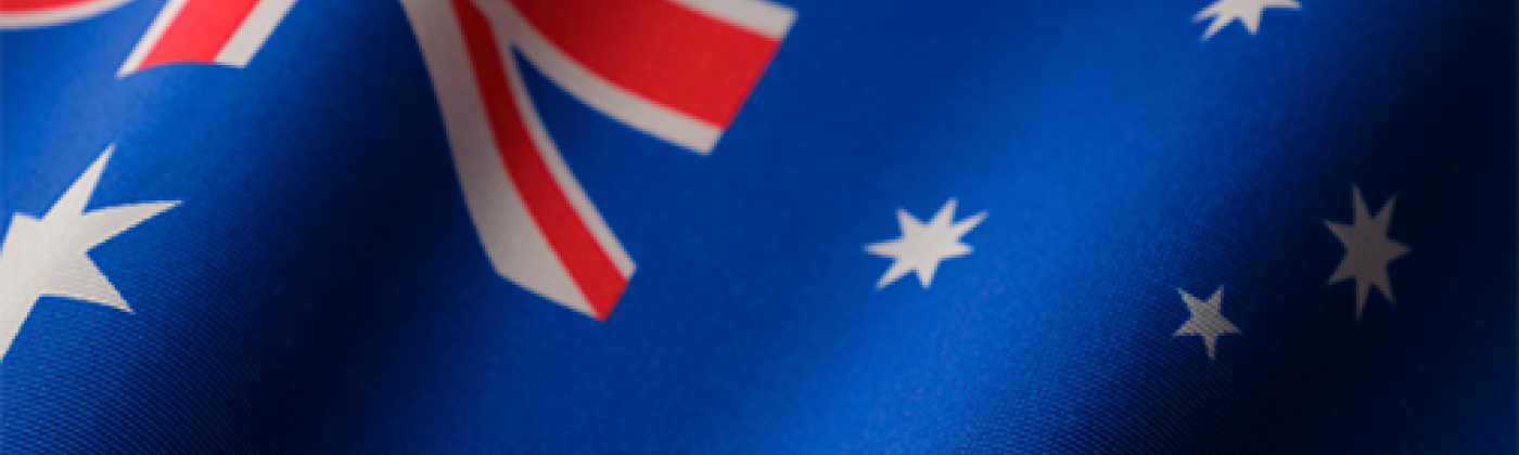 A close up of Australia's national flag